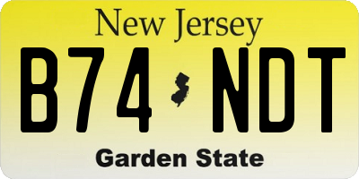 NJ license plate B74NDT