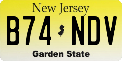 NJ license plate B74NDV