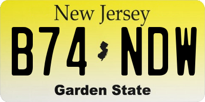 NJ license plate B74NDW
