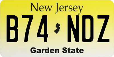 NJ license plate B74NDZ