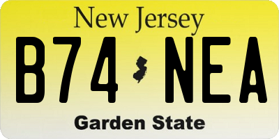 NJ license plate B74NEA