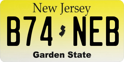 NJ license plate B74NEB