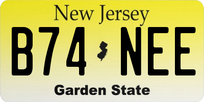 NJ license plate B74NEE