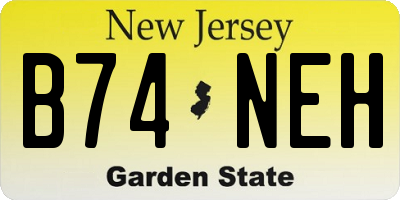 NJ license plate B74NEH