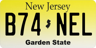 NJ license plate B74NEL