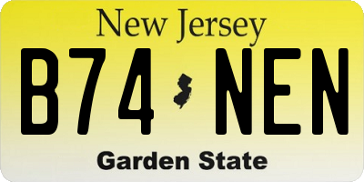 NJ license plate B74NEN