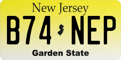 NJ license plate B74NEP