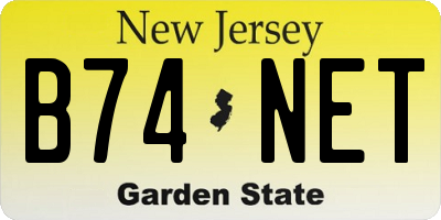 NJ license plate B74NET