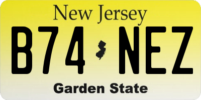 NJ license plate B74NEZ