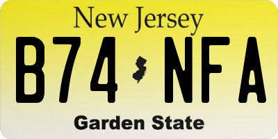 NJ license plate B74NFA