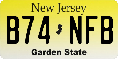 NJ license plate B74NFB