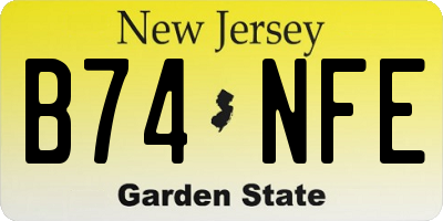 NJ license plate B74NFE