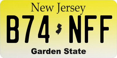 NJ license plate B74NFF