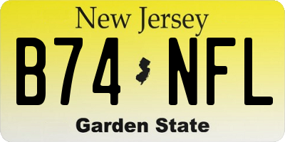 NJ license plate B74NFL