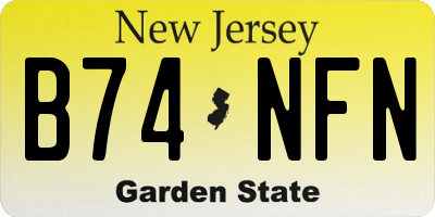 NJ license plate B74NFN