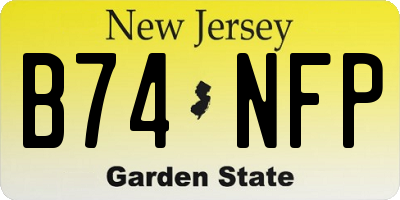 NJ license plate B74NFP