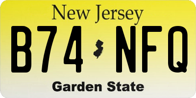 NJ license plate B74NFQ