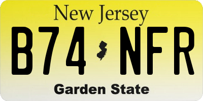 NJ license plate B74NFR