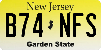 NJ license plate B74NFS