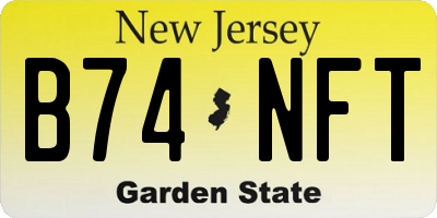 NJ license plate B74NFT