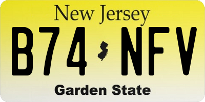 NJ license plate B74NFV
