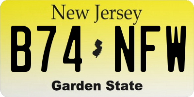 NJ license plate B74NFW