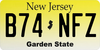 NJ license plate B74NFZ