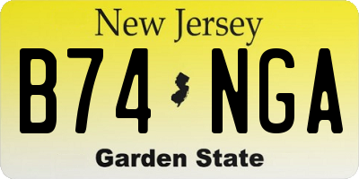 NJ license plate B74NGA
