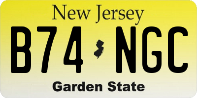NJ license plate B74NGC