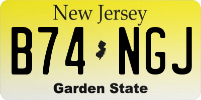 NJ license plate B74NGJ