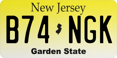 NJ license plate B74NGK