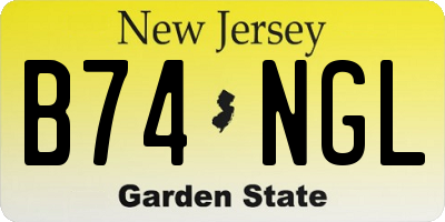 NJ license plate B74NGL
