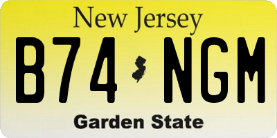NJ license plate B74NGM
