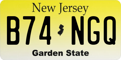 NJ license plate B74NGQ