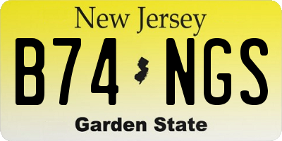 NJ license plate B74NGS