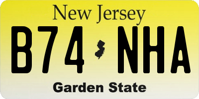 NJ license plate B74NHA