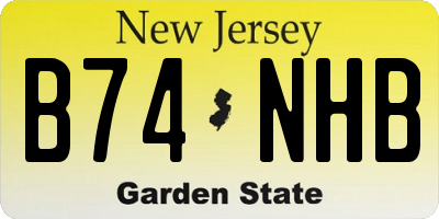 NJ license plate B74NHB