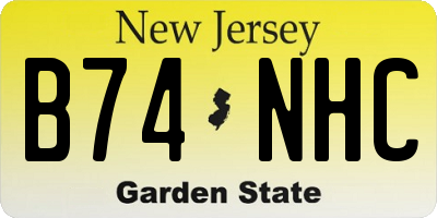 NJ license plate B74NHC