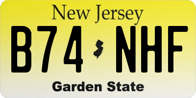 NJ license plate B74NHF