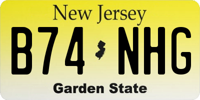 NJ license plate B74NHG