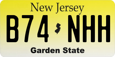 NJ license plate B74NHH