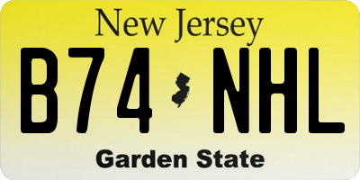 NJ license plate B74NHL