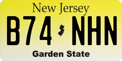 NJ license plate B74NHN