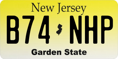 NJ license plate B74NHP