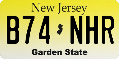 NJ license plate B74NHR