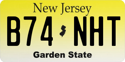 NJ license plate B74NHT