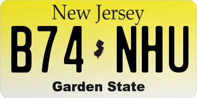 NJ license plate B74NHU