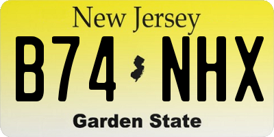 NJ license plate B74NHX