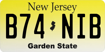 NJ license plate B74NIB