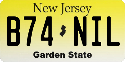 NJ license plate B74NIL